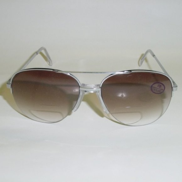 (NWT) Vintage 90's Aviator Metal Bi-Focal Reading Sunglasses +3.50 - Picture 1 of 4